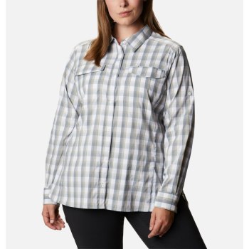 Columbia Ženske Košulje - Silver Ridge Lite Plaid Long Sleeve Plus Size Bijele | KAVU-97468